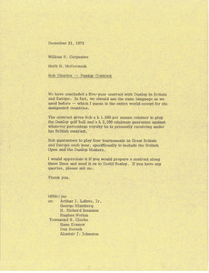 Memorandum from Mark H. McCormack to William H. Carpenter