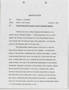 Memorandum from Mark H. McCormack to William H. Carpenter