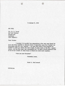 Letter from Mark H. McCormack to R. Davis