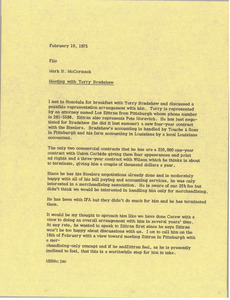 Memorandum from Mark H. McCormack to file