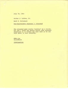 Memorandum from Mark H. McCormack to Arthur J. Lafave