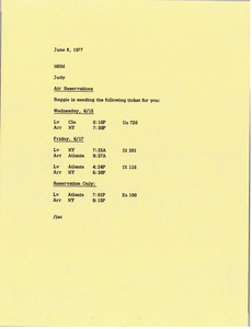 Memorandum from Judy A. Chilcote to Mark H. McCormack