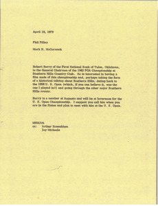 Memorandum from Mark H. McCormack to Phil Pilley