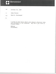 Memorandum from Mark H. McCormack to Andy Pierce