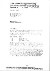 Letter from Mark H. McCormack to Colin MacLaine