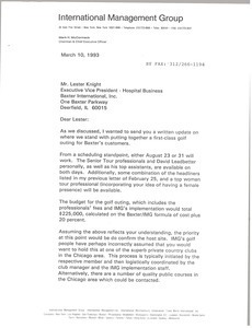 Letter from Mark H. McCormack to Lester Knight