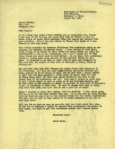 Letter from Caleb Foote to Kermit Sheets