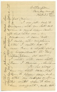 Letter from Hannah Lyman to Benjamin Smith Lyman