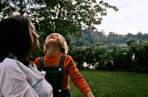 Birgitta Mathiesen with her son