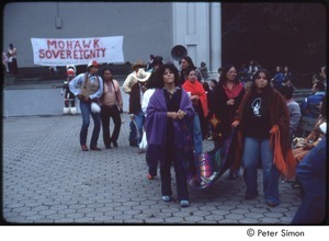 MUSE concert and rally: Native American demonstrators at Mohawk sovereignty rally