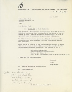 Letter from Dave Barbor to Pino Pini