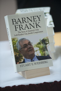 Close-up of the cover of Barney Frank's autobiography