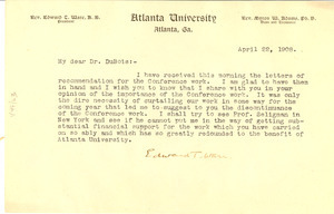 Letter from Atlanta University to W. E. B. Du Bois