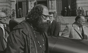 Allen Ginsberg at the funeral of Jack Kerouac