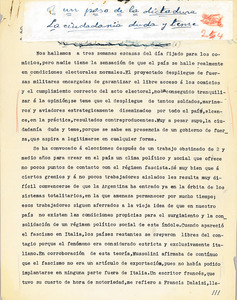 Nicolás Repetto oral history with Robert A. Potash: notes