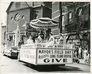 [Long Island Hospital School of Practical Nursing float in Bunker Hill Day parade]