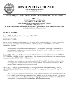 Committee of Public Safety meeting minutes, March 9, 2009