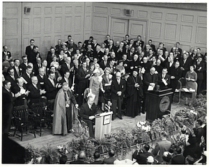 Mayor John F. Collins in unidentified ceremony at Symphony Hall