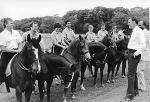 Mayor Raymond L. Flynn with Boston Park Rangers on horseback