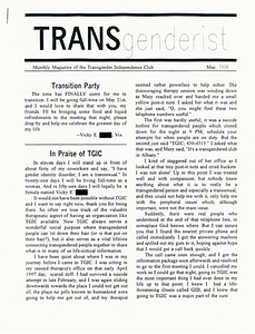 The Transgenderist (May, 1998)