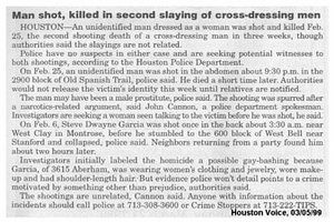 Man shot, killed in second slaying of cross-dressing men