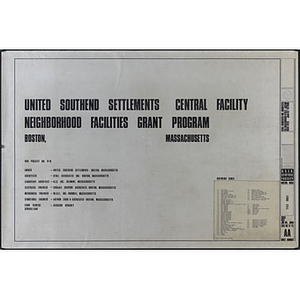 United South End Settlements Central Facility, Neighborhood Facilities Grant Program, Boston, Massacusetts, title sheet
