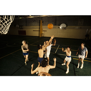 Group of players in a basketball game