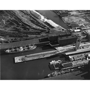 Charlestown Waterfront, terminal stores area, freighter, Sterling Salt, freight car, Boston, MA