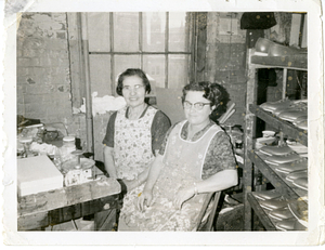 Two women in Grace Shoe Factory