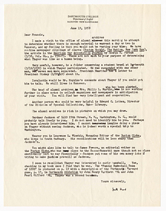 Letter from Jack Hurd to Francis Russell, June 19, 1959