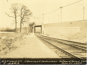 Shawmut underpass, outward bound car