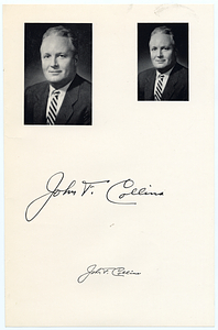 Signed portraits of Mayor John F. Collins