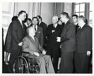 Mayor John F. Collins with Mayor Pierre Pflimlin of Strasbourg and others