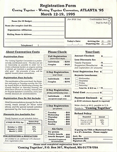 Coming Together- Working Together Convention Registration Form