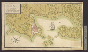 Plan du port et de la ville de Louisbourg en l'Isle Royale, et des Attaques faites par les Anglois pendant le Siége depuis le 8 juin jusqu'au 26 juillet 1758