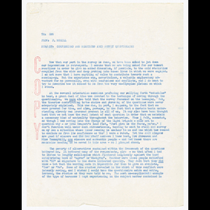 Memorandum from F. McGill to OPS about confessions and reactions to Action for Boston Community Development (ABCD) survey questionnaire