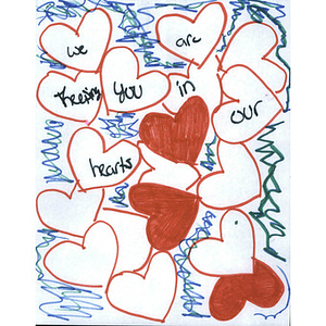 Hearts drawing from a student at Rancho Gabriella Elementary School (Surprise, Arizona)