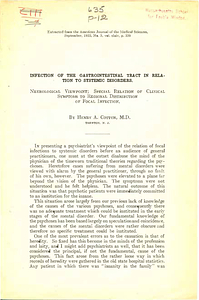 Infection of the gastrointestinal tract in relation to systemic disorders