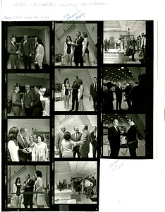 Contact sheet of celebration in Linkletter Natatorium (ca. 1969)