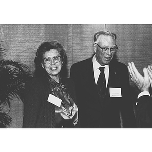 Dr. and Mrs. Snell at the dedication ceremony for Snell Library