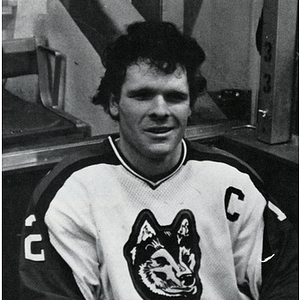 Men's ice hockey Captain Ken Manchurek in the penalty box