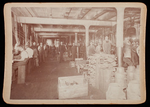 United Show Machinery interior with employees, Beverly, Mass., c. 1900