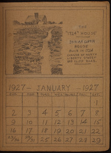 Nantucket calendar for the year 1927