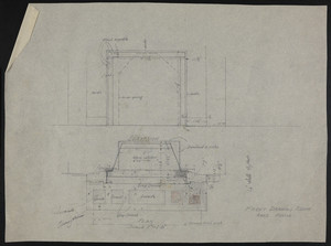Elevation and Plan, Front Drawing Room, Ames House, undated