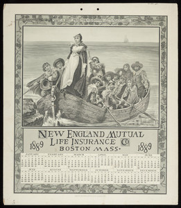 Calendar for New England Mutual Life Insurance Co., Post Office Square, Boston, Mass., 1889