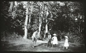 Children playing croquet, location unknown, 1888