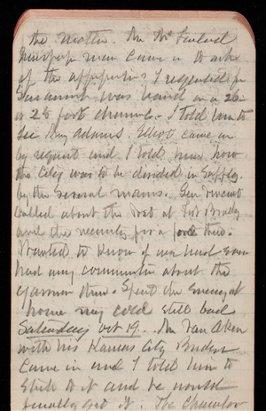 Thomas Lincoln Casey Notebook, September 1889-November 1889, 51, the matter Mr. McFarland