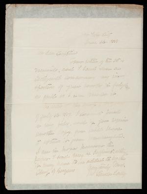 Thomas Lincoln Casey to [unknown] Captain, June 26, 1888, copy
