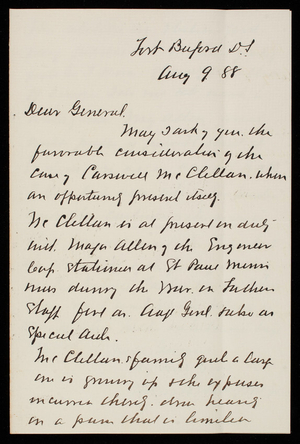 Henry H. Humphreys to Thomas Lincoln Casey, August 9, 1888