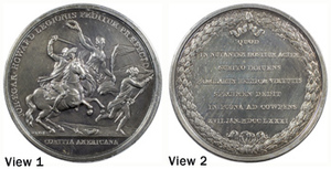 Comitia Americana medal, Howard at the Cowpens, 1781